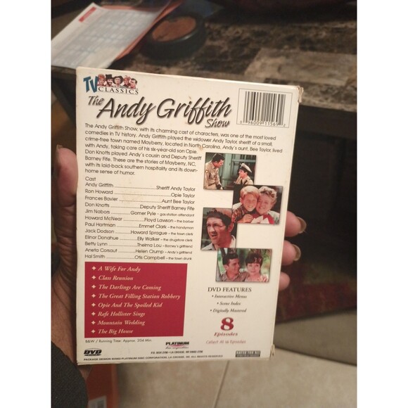 The Andy Griffith Show 8 Episodes Collection TV Classics (DVD, 2-Disc Set) - WOW - Picture 3 of 4